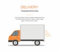 Orange Cargo Delivery Van Isolated