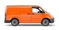 Orange cargo van isolated on white background Royalty Free Stock Photo