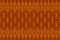 Orange carpet tribal pattern art. Ethnic ikat seamless pattern traditional. American, Mexican style