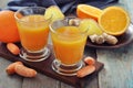 Orange and carrot juice with ginger Royalty Free Stock Photo