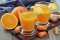 Orange and carrot juice with ginger Royalty Free Stock Photo