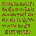 Orange cartoon alphabet for children