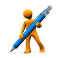 Manikin Big Ballpen Royalty Free Stock Photo