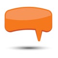 Orange cartoon comic balloon speech bubble without phrases