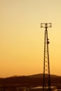 Orange Cast Cell Tower Royalty Free Stock Photo
