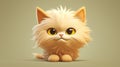 Cute 3d Kitten Emoji Character With Brushwork Style Royalty Free Stock Photo