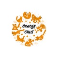 Set of Orange Cats. Vector Royalty Free Stock Photo