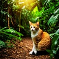 Cat in the middle of the forest4 Royalty Free Stock Photo