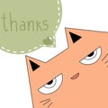 orange cat thanking