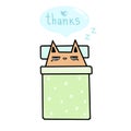 orange cat thanking