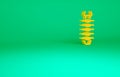 Orange Centipede insect icon isolated on green background. Minimalism concept. 3d illustration 3D render