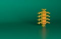 Orange Centipede insect icon isolated on green background. Minimalism concept. 3D render illustration