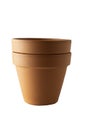 Orange Ceramic Pot On White Background. Gardening. Spring time