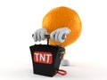 Orange character with bomb detonator