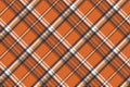 Orange check plaid seamless pattern