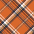 Orange check plaid seamless pattern