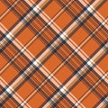 Orange check plaid seamless pattern