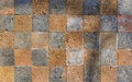 Orange checkerboard pattern wall and floor texture in Mexico Royalty Free Stock Photo