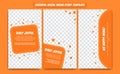 Orange Cheerful happy social media story design template for article, promotion, blog, with text paragraph and abstract geometric