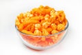 Orange Cheese Puff and popcorn Snack Background Royalty Free Stock Photo