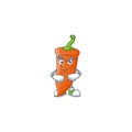 Orange chili mascot cartoon character style with Smirking face