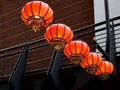 Orange Chinese Traditional Lanterns Chinatown Royalty Free Stock Photo