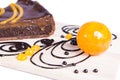 Orange chocco tart cake Royalty Free Stock Photo