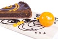 Orange chocco tart cake Royalty Free Stock Photo