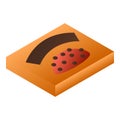 Orange chocolate box icon, isometric style