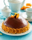 Orange-chocolate cake Royalty Free Stock Photo