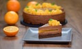 Orange Chocolate Mousse Cake. Pastry food Royalty Free Stock Photo