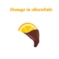 Orange in chocolate Royalty Free Stock Photo