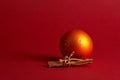 Orange christmas tree ball - orange Weihnachtskugel Royalty Free Stock Photo