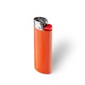 Orange cigarette lighter, isolated on white Royalty Free Stock Photo