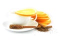 Orange and cinnamon blend tea on serving tray Royalty Free Stock Photo