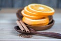 Orange and cinnamon blend tea on white background Royalty Free Stock Photo