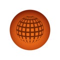 orange circular frame sphere grid world