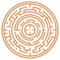Orange Circular Maze Puzzle Game Challenge Design Concept Royalty Free Stock Photo