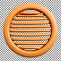 Orange circular ventilation grill with horizontal slats and inner ring design Royalty Free Stock Photo