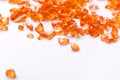 Orange Citrine gemstones on white background