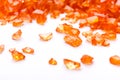 Orange Citrine gemstones on white background