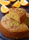 Orange citrus cake -eggless and wholemeal Royalty Free Stock Photo