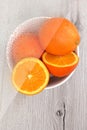 Orange Citrus Fruit and Wet Glass With Drops Of Water Royalty Free Stock Photo