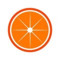 Orange citrus half fruit icon bright art vector