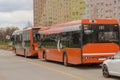 Poland Ostrowiec Swietokrzyski April 4, 2023 at 12:10. Urbino 12 Hybrid city bus.