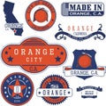 Orange city, CA. Stamps and signs Royalty Free Stock Photo