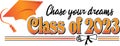 Orange Class of 2023 Chase your dreams  Banner Royalty Free Stock Photo