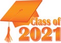 Orange Class of 2021 Graduation Cap Royalty Free Stock Photo