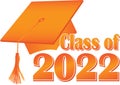 Orange Class of 2022 Graduation Cap