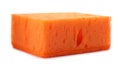 Orange cleaning sponge with abrasive scourer isolated on white Royalty Free Stock Photo
